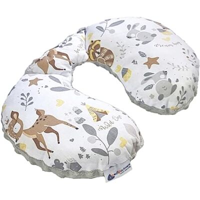 Medi Partners Nackkudde för Barn Bil Flygplan Baby 100% Bomull/Minky Nackstöd Huvudstöd Bilbarnstol Nackrulle Kudde (Rådjur med grå minky) Medi Partners Nackkudde för Barn Bil Flygplan Baby 100% Bomull/Minky Nackstöd Huvudstöd Bilbarnstol Nackrulle Kudde (Rådjur med grå minky)