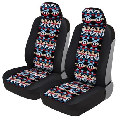 BDK Tvåfärgat mönster bilstolsskydd sidolös elegant stil mjuk och flexibel polyester (Aztec-mönster) BDK Tvåfärgat mönster bilstolsskydd sidolös elegant stil mjuk och flexibel polyester (Aztec-mönster)
