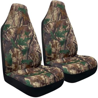 TOYOUN Camo universal främre bilsätesskydd hög rygg hink sätesskydd realistisk grön skog kamouflage tryck passar de flesta bilar, lastbilar, stadsjeepar, skåpbilar 2 st bilsätesöverdrag bilsäte skydd TOYOUN Camo universal främre bilsätesskydd hög rygg hink sätesskydd realistisk grön skog kamouflage tryck passar de flesta bilar, lastbilar, stadsjeepar, skåpbilar 2 st bilsätesöverdrag bilsäte skydd