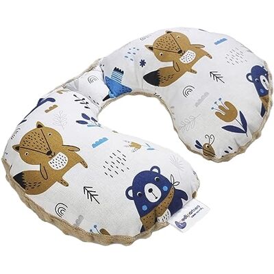 Medi Partners Nackkudde för Barn Bil Flygplan Baby 100% Bomull/Minky Nackstöd Huvudstöd Bilbarnstol Nackrulle Kudde (Boho djur med beige minky) Medi Partners Nackkudde för Barn Bil Flygplan Baby 100% Bomull/Minky Nackstöd Huvudstöd Bilbarnstol Nackrulle Kudde (Boho djur med beige minky)