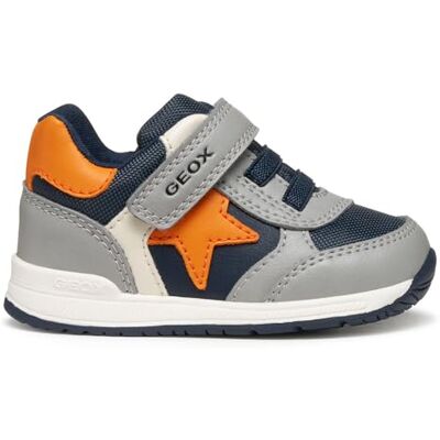 Geox Baby pojkar B RISHON Boy First Walker shoe, grå/orange, 21 EU, Grå orange, 21 EU Geox Baby pojkar B RISHON Boy First Walker shoe, grå/orange, 21 EU, Grå orange, 21 EU