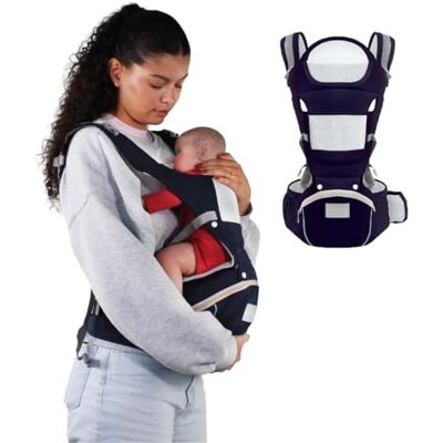 Mobiclinic ® kids, Ergonomisk bärsele, 6 i 1, Moley, Multiposition, Hopfällbar, Ficka med dragkedja, Flaskhållare, Mjuk premium bomull, 0-36 månader, För nyfödda och barn (marinblå) Mobiclinic ® kids, Ergonomisk bärsele, 6 i 1, Moley, Multiposition, Hopfällbar, Ficka med dragkedja, Flaskhållare, Mjuk premium bomull, 0-36 månader, För nyfödda och barn (marinblå)