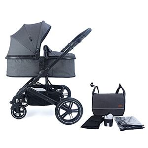 Pixini Neyla Kombi barnvagn med tygbricka/buggy/skötväska/mugghållare/regnpresenning/myggnät/skötdyna (svart/antracit)