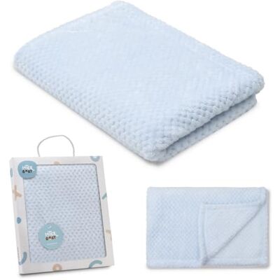 Interbaby Nyfödd babyfilt 100% polyester, extra mjuk porcorn, bekväm, varm, babyfilt 80 x 110 cm, unisex, för spjälsängar, barnvagnar (blå) Interbaby Nyfödd babyfilt 100% polyester, extra mjuk porcorn, bekväm, varm, babyfilt 80 x 110 cm, unisex, för spjälsängar, barnvagnar (blå)