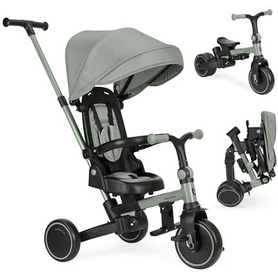 Kikka Boo KikkaBoo 8-i-1 ALUMA Trehjuling, Hopfällbar Evolutionär Barnvagn, Vändbar Sittplats, Justerbar Kappa, Aluminiumram, 5-punktsbälte, Barncykel 1–5 år, Grön Kikka Boo KikkaBoo 8-i-1 ALUMA Trehjuling, Hopfällbar Evolutionär Barnvagn, Vändbar Sittplats, Justerbar Kappa, Aluminiumram, 5-punktsbälte, Barncykel 1–5 år, Grön