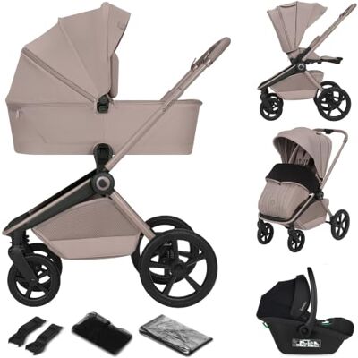Lionelo Freya 3-i-1 Barnvagn med Babyskydd, Hopfällbar Liggdel och Sittdel (0–4 år, upp till 22 kg), PU-hjul med Fjädring, Vändbar Sits, XXL-sufflett UPF50+, Kompakt med Tillbehör Lionelo Freya 3-i-1 Barnvagn med Babyskydd, Hopfällbar Liggdel och Sittdel (0–4 år, upp till 22 kg), PU-hjul med Fjädring, Vändbar Sits, XXL-sufflett UPF50+, Kompakt med Tillbehör