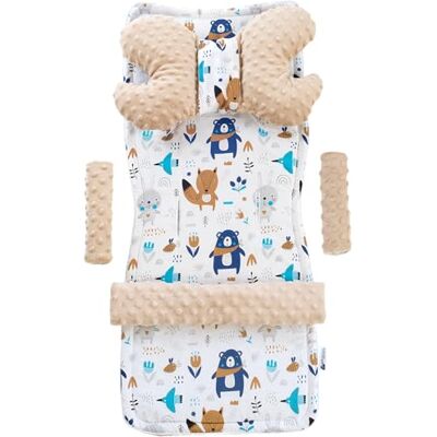 Medi Partners Sittdyna, barnvagn, buggy baby, sommar, barnstol, inlägg, universell – 5 delar bälteskudde lekbåge, barnvagnsset, babystol (boho, djur med beige minky) Medi Partners Sittdyna, barnvagn, buggy baby, sommar, barnstol, inlägg, universell – 5 delar bälteskudde lekbåge, barnvagnsset, babystol (boho, djur med beige minky)