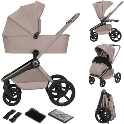 Lionelo Freya 2-i-1 Barnvagn, Kombivagn med Hopfällbar Liggdel och Sittdel (0–4 år, upp till 22 kg), PU-hjul med Fjädring, Vändbar Sits, 3D-Ventilation, XXL-sufflett UPF50+, Kompakt med Tillbehör Lionelo Freya 2-i-1 Barnvagn, Kombivagn med Hopfällbar Liggdel och Sittdel (0–4 år, upp till 22 kg), PU-hjul med Fjädring, Vändbar Sits, 3D-Ventilation, XXL-sufflett UPF50+, Kompakt med Tillbehör