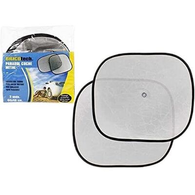 BRICOTECH Set 2 metall solskydd för bil 44 x 40 cm BRICOTECH Set 2 metall solskydd för bil 44 x 40 cm