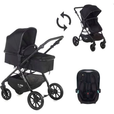 Nurse Track, 2-i-1 babyvagn + bärare, konvertibel hängmatta, kompakt hopfällbar, svart Nurse Track, 2-i-1 babyvagn + bärare, konvertibel hängmatta, kompakt hopfällbar, svart