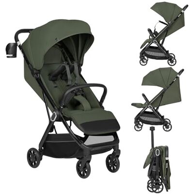 Lionelo Bess Barnvagn (6–48 månader) upp till 22 kg, Kompakt Hopfällning med en Hand, Liggfunktion, Resevagn med PU-Hjul 360° och Fjädring, UPF50+ Solskydd, Låg Vikt och Transportväska, Grön Lionelo Bess Barnvagn (6–48 månader) upp till 22 kg, Kompakt Hopfällning med en Hand, Liggfunktion, Resevagn med PU-Hjul 360° och Fjädring, UPF50+ Solskydd, Låg Vikt och Transportväska, Grön