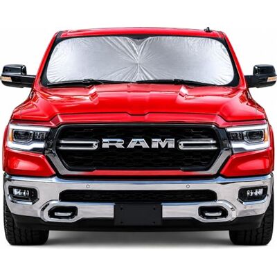 Road Charms Vindruta solskydd – jumbo XL (178 x 89 cm) bilfönsterskärm – lätt att använda, vikbar nyans av nylon UV-skydd – håller bilen sval – popup-stil – bra passform för skåpbilar, stadsjeevar och lastbilar Road Charms Vindruta solskydd – jumbo XL (178 x 89 cm) bilfönsterskärm – lätt att använda, vikbar nyans av nylon UV-skydd – håller bilen sval – popup-stil – bra passform för skåpbilar, stadsjeevar och lastbilar