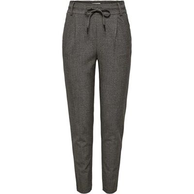 ONLY ONLPOPTRASH-Dell Easy Mel Pant TLR, Svart/detalj: vit peppar och mörkbrun melange, S / 32L ONLY ONLPOPTRASH-Dell Easy Mel Pant TLR, Svart/detalj: vit peppar och mörkbrun melange, S / 32L