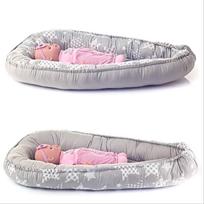 KOSPU Multifunktionell mysig babynest-kokong för babys och spädbarn, bo, resesäng, 100% bomull, antiallergisk KOSPU Multifunktionell mysig babynest-kokong för babys och spädbarn, bo, resesäng, 100% bomull, antiallergisk