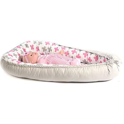 KOSPU Multifunktionell mysig babynest-kokong för babys och spädbarn, bo, resesäng, 100% bomull, antiallergisk KOSPU Multifunktionell mysig babynest-kokong för babys och spädbarn, bo, resesäng, 100% bomull, antiallergisk