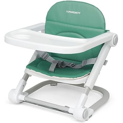 Foppapedretti Barnstol Alzabimbo Lift, barn från 6 månader till 3 år (upp till 15 kg), avtagbar och bärbar, väska ingår, avtagbar och tvättbar stoppning, 3 höjder, grön Foppapedretti Barnstol Alzabimbo Lift, barn från 6 månader till 3 år (upp till 15 kg), avtagbar och bärbar, väska ingår, avtagbar och tvättbar stoppning, 3 höjder, grön