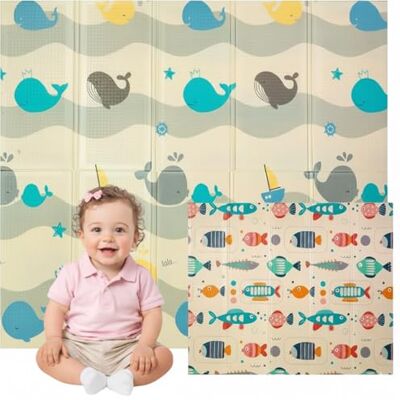 Edibaby , Baby väckarklocka, 180 x 150 cm, tjocklek 1 cm, barndesign, vadderad lekmatta i XPE, vändbar och vikbar, aktivitetsmatta för sovrum Edibaby , Baby väckarklocka, 180 x 150 cm, tjocklek 1 cm, barndesign, vadderad lekmatta i XPE, vändbar och vikbar, aktivitetsmatta för sovrum