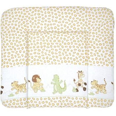 roba Skötbädd Safari 85 x 75 cm Mjukt skötbäddsöverdrag PU-belagd Lätt avtorkbart skötbäddsöverdrag med djurmotiv Gul/Vit roba Skötbädd Safari 85 x 75 cm Mjukt skötbäddsöverdrag PU-belagd Lätt avtorkbart skötbäddsöverdrag med djurmotiv Gul/Vit