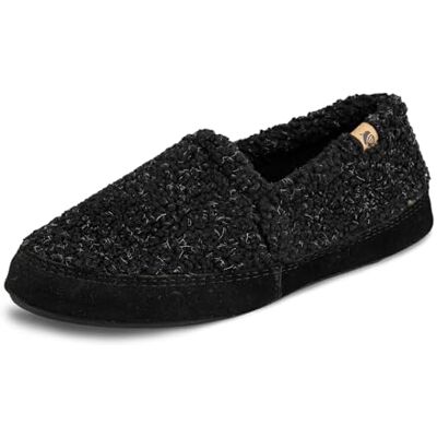 Acorn Moc Spa stringtoffel för män, Svart Svart Berber Small Acorn Moc Spa stringtoffel för män, Svart Svart Berber Small