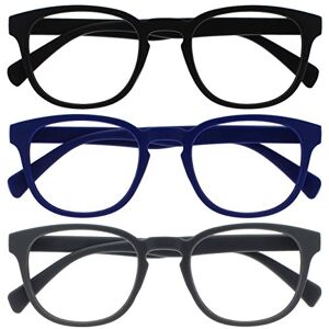 Opulize Pop runda läsglasögon - 3-pack - Svart Blå Grå Opulize Pop runda läsglasögon - 3-pack - Svart Blå Grå