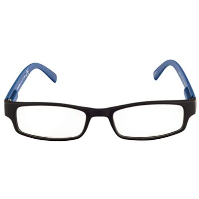Contacta , One läsglasögon för män och kvinnor, praktiska och funktionella glasögon, tvåfärgad ram, blå färg, dioptrar 2,50, transparent pennfodral, 21 g Contacta , One läsglasögon för män och kvinnor, praktiska och funktionella glasögon, tvåfärgad ram, blå färg, dioptrar 2,50, transparent pennfodral, 21 g