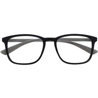 OPULIZE Max läsglasögon – klassisk stor rektangulär ram – glasögon i matt svart med grå strykning – män kvinnor unisex – R78-1 – +1,00, Svart – 1 par, En Storlek OPULIZE Max läsglasögon – klassisk stor rektangulär ram – glasögon i matt svart med grå strykning – män kvinnor unisex – R78-1 – +1,00, Svart – 1 par, En Storlek