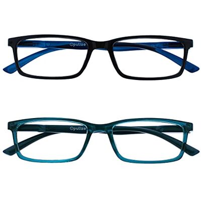 OPULIZE Se 2-pack blåljusblockerande glasögon svart turkos datorspel anti-bländning unisex BB9-1Q +0,00 OPULIZE Se 2-pack blåljusblockerande glasögon svart turkos datorspel anti-bländning unisex BB9-1Q +0,00
