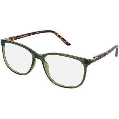 ELLE synglasögon för kvinnor som tillval med solglasögontoner r blått ljusfilter, kvadratiska, tillverkade av plast, modell: EL13552-54-GN (inklusive glasögonfodral) ELLE synglasögon för kvinnor som tillval med solglasögontoner r blått ljusfilter, kvadratiska, tillverkade av plast, modell: EL13552-54-GN (inklusive glasögonfodral)