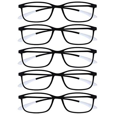 OPULIZE Ice 5-pack superlätta läsglasögon svart grå dam herr RRRRR61-1 +3,50 OPULIZE Ice 5-pack superlätta läsglasögon svart grå dam herr RRRRR61-1 +3,50
