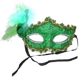 Guirca Modell - Grön fjäderögonmask Guirca Modell - Grön fjäderögonmask