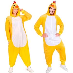 W WIDMANN MILANO Party Fashion – kycklingjumpsuit för vuxna, gul plyschoverall med huva, djurdräkt för karneval W WIDMANN MILANO Party Fashion – kycklingjumpsuit för vuxna, gul plyschoverall med huva, djurdräkt för karneval
