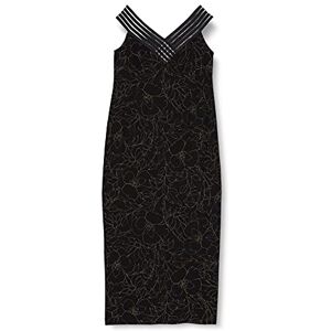 Gina Bacconi Dam Metallic Crepe Maxi Klänning Cocktail, Svart/guld, 48 SE Gina Bacconi Dam Metallic Crepe Maxi Klänning Cocktail, Svart/guld, 48 SE