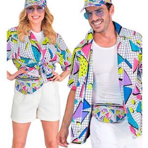 Widmann XXL funky vit skjorta - 80-talsstil Widmann XXL funky vit skjorta - 80-talsstil
