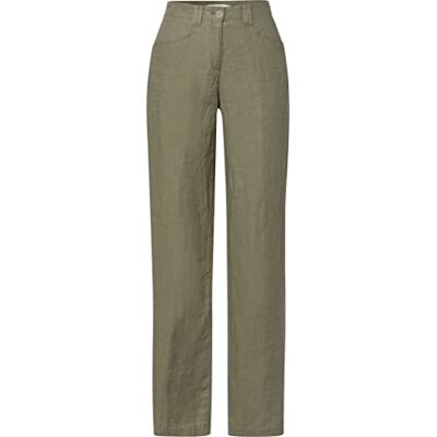 Brax Damstil Farina Leinenhose Mit Legerer Silhouette slang, Grön (Khaki 32), 46W x 32L Brax Damstil Farina Leinenhose Mit Legerer Silhouette slang, Grön (Khaki 32), 46W x 32L