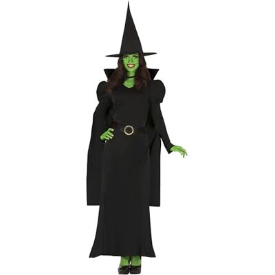 FIESTAS GUIRCA Fantasy häxdräkt för kvinnor (38-40/M) Klänning, hatt och bälte Halloween-kostymer, karneval och häxdräktsfester perfekt för vuxna svart FIESTAS GUIRCA Fantasy häxdräkt för kvinnor (38-40/M) Klänning, hatt och bälte Halloween-kostymer, karneval och häxdräktsfester perfekt för vuxna svart