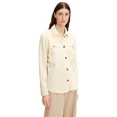 TOM TAILOR Damer skjortjacka 1034008, 28130 Soft Buttercream, M TOM TAILOR Damer skjortjacka 1034008, 28130 Soft Buttercream, M