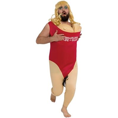 FIESTAS GUIRCA Strandvaktdräkt för män (56-58/XXL) Jumpsuit och bröst för svensexor, sommarfester och sport roliga kostymer för vuxna röd och naturlig FIESTAS GUIRCA Strandvaktdräkt för män (56-58/XXL) Jumpsuit och bröst för svensexor, sommarfester och sport roliga kostymer för vuxna röd och naturlig