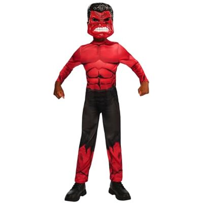 Rubie's officiella Marvel Red Hulk klassisk barnkostym, barn superhjälte maskeradklänning, storlek 3-4 år Rubie's officiella Marvel Red Hulk klassisk barnkostym, barn superhjälte maskeradklänning, storlek 3-4 år