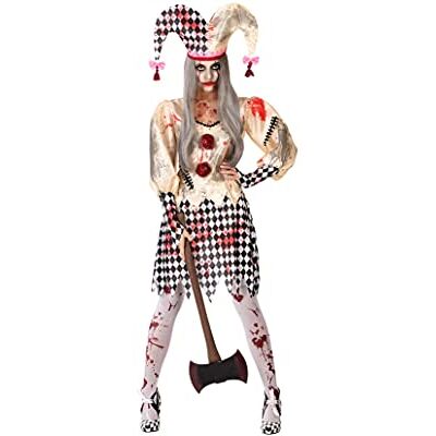 ATOSA 55542 kostym Harlequin blodig kvinna M-L vit Halloween, kvinnor ATOSA 55542 kostym Harlequin blodig kvinna M-L vit Halloween, kvinnor