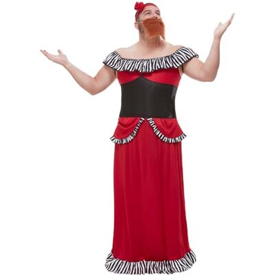 Smiffys Bearded Lady Costume, Red, with Dress, Corset, Headband & Beard, (M) Smiffys Bearded Lady Costume, Red, with Dress, Corset, Headband & Beard, (M)