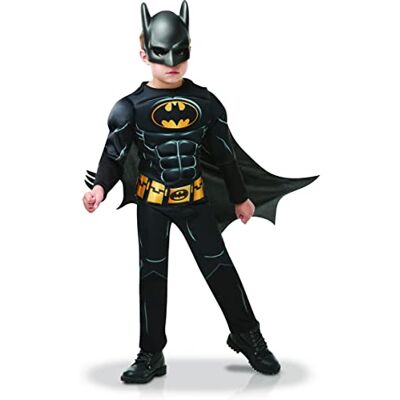 Rubie's Rubies officiell DC Batman 80 år gammal lyxig kostym svart och gul 5-6 år Rubie's Rubies officiell DC Batman 80 år gammal lyxig kostym svart och gul 5-6 år