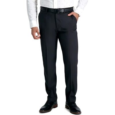 Haggar Premium Comfort Dress Herrbyxor – rak passform, platt framsida, Straight Fit (vanliga samt stora och långa storlekar), Träkol, 30W / 32L Haggar Premium Comfort Dress Herrbyxor – rak passform, platt framsida, Straight Fit (vanliga samt stora och långa storlekar), Träkol, 30W / 32L