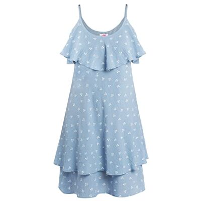 hoona Damklänning med volant 12522860-HO03, blå, S, klänning med volang, S hoona Damklänning med volant 12522860-HO03, blå, S, klänning med volang, S
