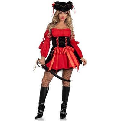 Leg Avenue 83157 – Sammet pirater kostym med snören damer karneval kostym karneval, XL (EUR 44–46) Leg Avenue 83157 – Sammet pirater kostym med snören damer karneval kostym karneval, XL (EUR 44–46)
