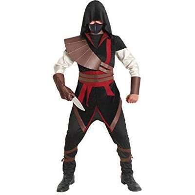Ciao Ninja Assassin kostym för barn, Nero/Marrone/Rosso, 9-11 år Ciao Ninja Assassin kostym för barn, Nero/Marrone/Rosso, 9-11 år