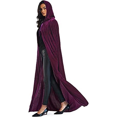 Evlatte sammetsmantel, vuxen mantel med huva sammet cape halloween häxa kostym för män och kvinnor cosplay kostymer, lila, stor Evlatte sammetsmantel, vuxen mantel med huva sammet cape halloween häxa kostym för män och kvinnor cosplay kostymer, lila, stor