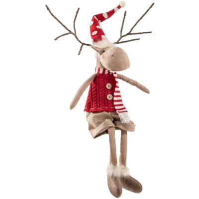 WeRChristmas sittande julälg statyett med mjuka ben, flerfärgad, 56 cm WeRChristmas sittande julälg statyett med mjuka ben, flerfärgad, 56 cm
