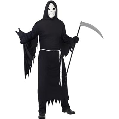 Smiffys herr grymt Reaper kostym, rock, mask och bälte, storlek: L, färg: Svart, 21764 Smiffys herr grymt Reaper kostym, rock, mask och bälte, storlek: L, färg: Svart, 21764