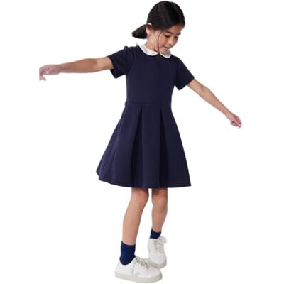 Petit Bateau kortärmad klänning för flickor, blå, 3 år Petit Bateau kortärmad klänning för flickor, blå, 3 år
