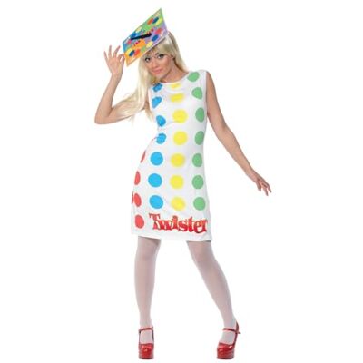 Smiffys 31847S – Dam Twister kostym, klänning och hatt, storlek: 36–38, flerfärgad Smiffys 31847S – Dam Twister kostym, klänning och hatt, storlek: 36–38, flerfärgad